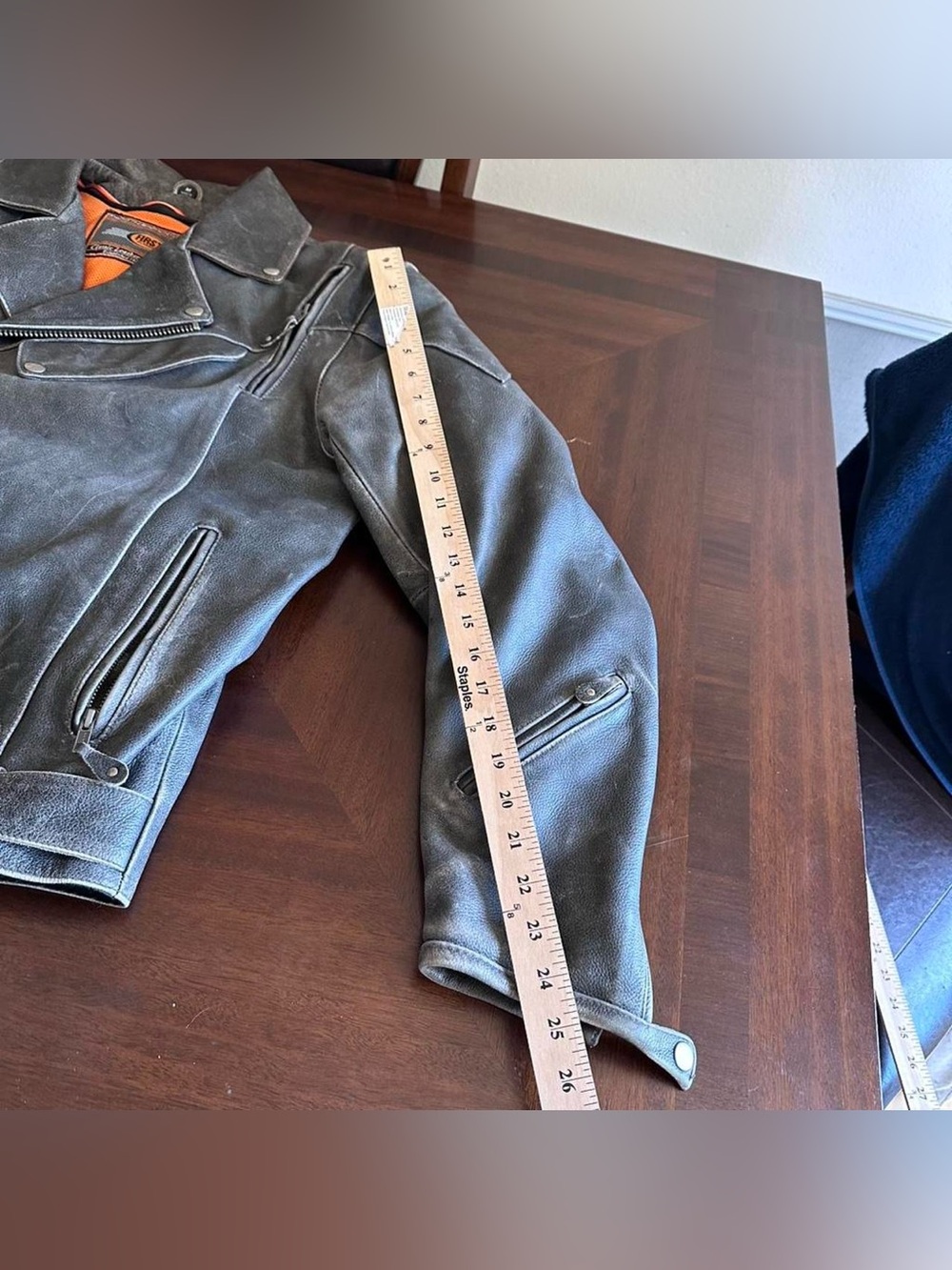 First Classics Double Rider Motorcycle Leather Jacket Distressed Gray Black M - Picture 5 of 8